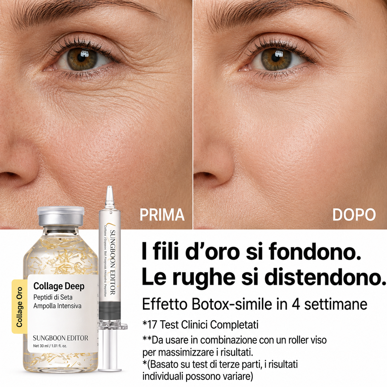 Siero Viso Deep Collagen Silk Peptide — Lifting, Rimpolpamento & Idratazione 72h