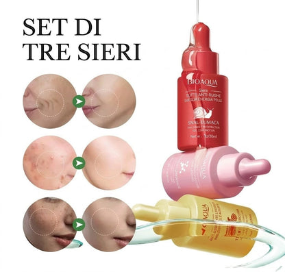 Kit 3 Sieri Viso BIOAQUA — Illumina, Idrata & Rinnova