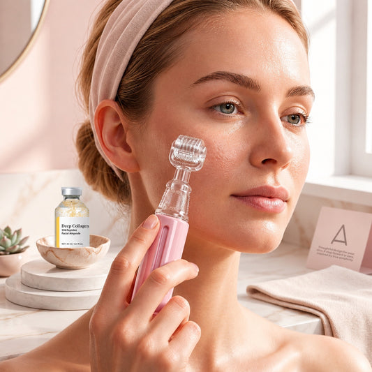 Kit Derma Roller + Siero Collagene — Lifting Viso Professionale a Casa
