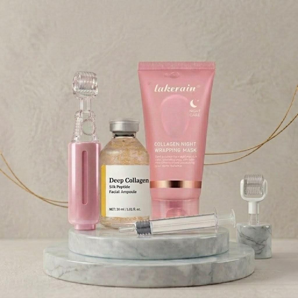 Kit Derma Roller + Siero Collagene — Lifting Viso Professionale a Casa