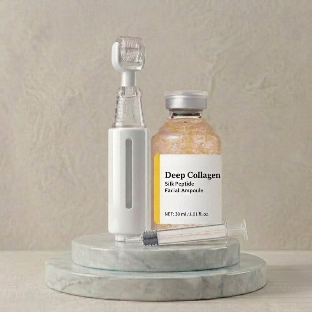 Kit Derma Roller + Siero Collagene — Lifting Viso Professionale a Casa