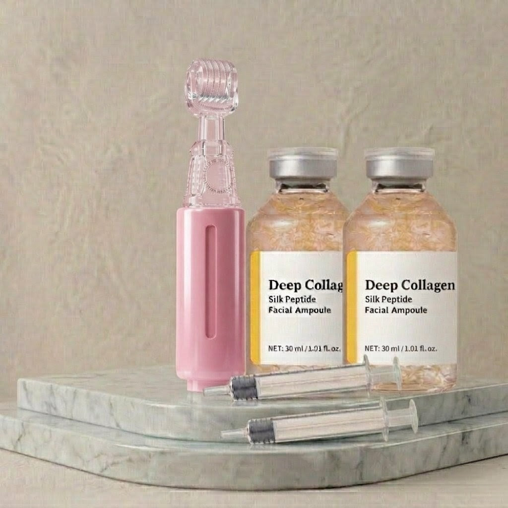Kit Derma Roller + Siero Collagene — Lifting Viso Professionale a Casa