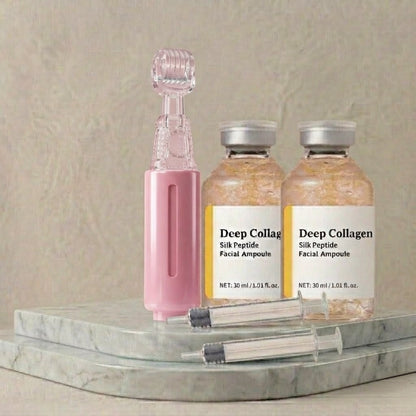 Kit Derma Roller + Siero Collagene — Lifting Viso Professionale a Casa