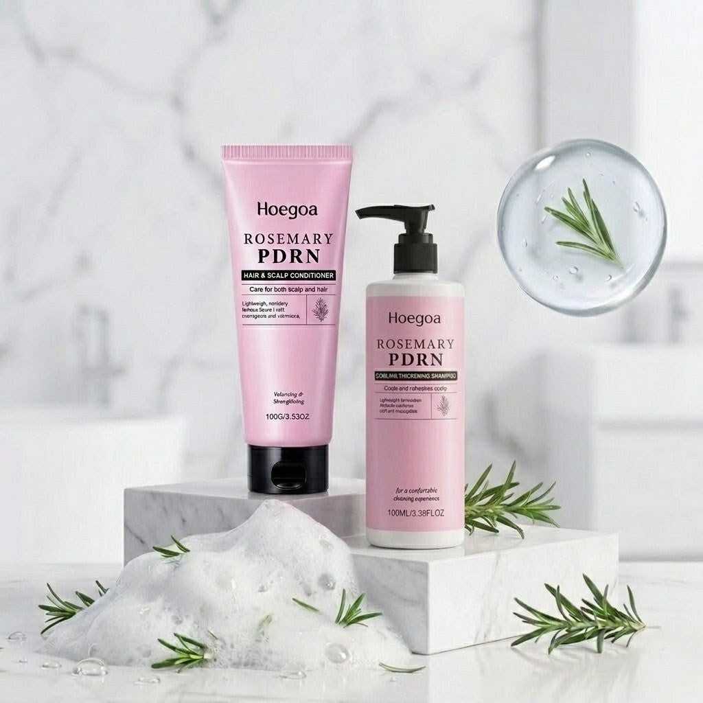 Hoegoa Rosemary PDRN — Kit Shampoo & Balsamo Anti-Caduta e Infoltimento