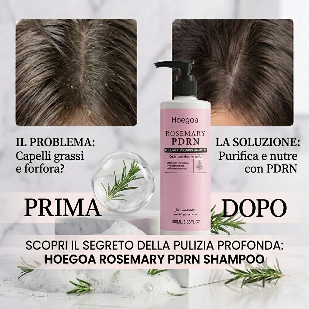 Hoegoa Rosemary PDRN — Kit Shampoo & Balsamo Anti-Caduta e Infoltimento