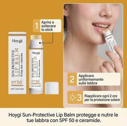 Sun-Protective Lip Balm SPF50 — Kojic Acid & Ceramidi per Labbra Protette e Luminose