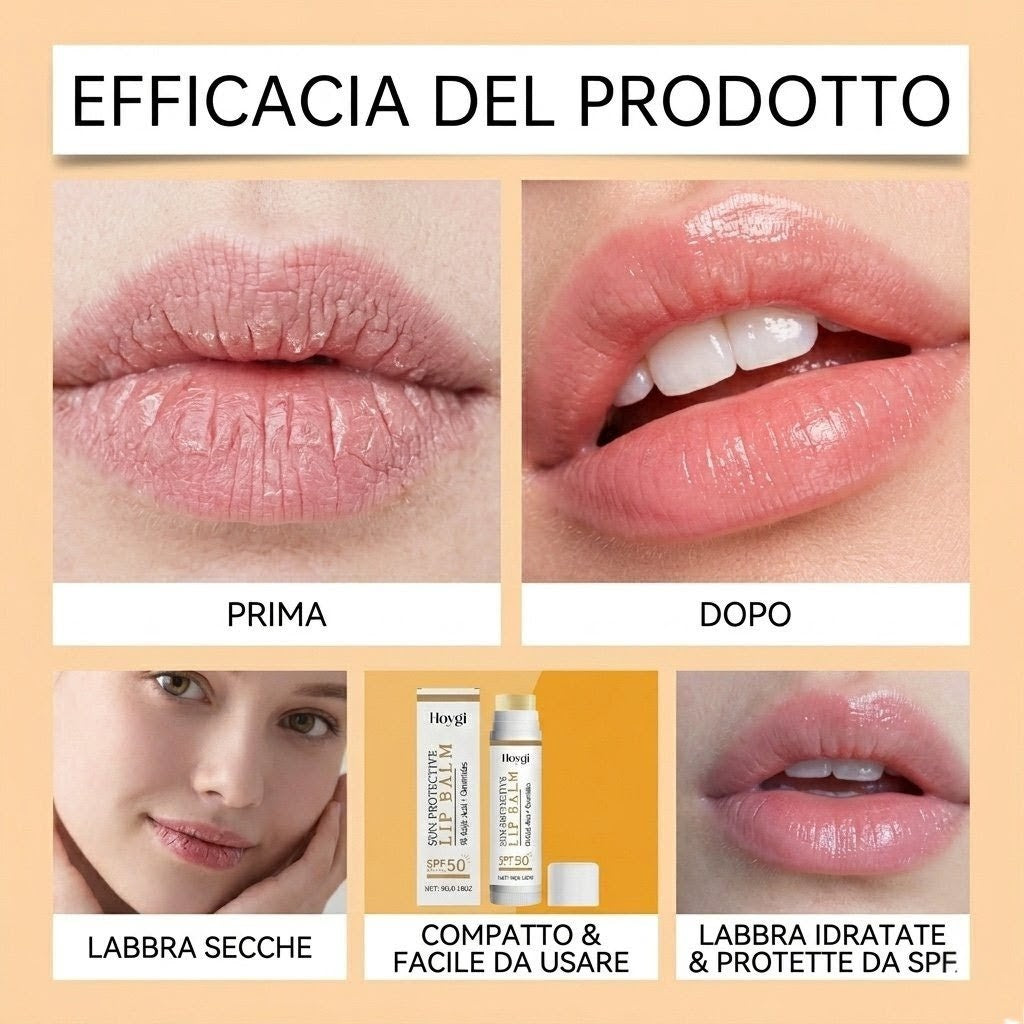 Sun-Protective Lip Balm SPF50 — Kojic Acid & Ceramidi per Labbra Protette e Luminose
