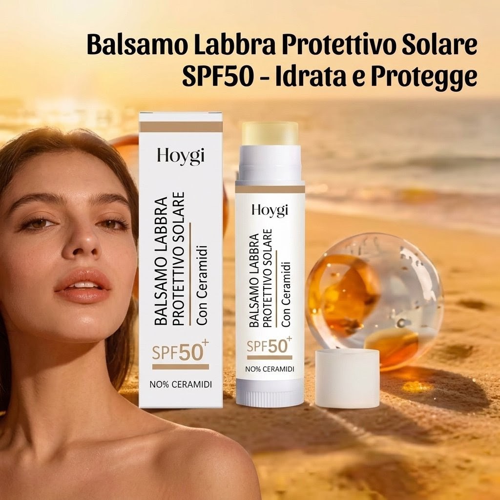 Sun-Protective Lip Balm SPF50 — Kojic Acid & Ceramidi per Labbra Protette e Luminose